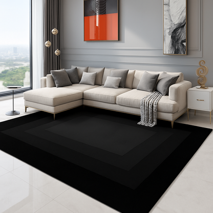 Vloerkleed in Zwart Polyester Ombre Scandinavisch Design | Elvano