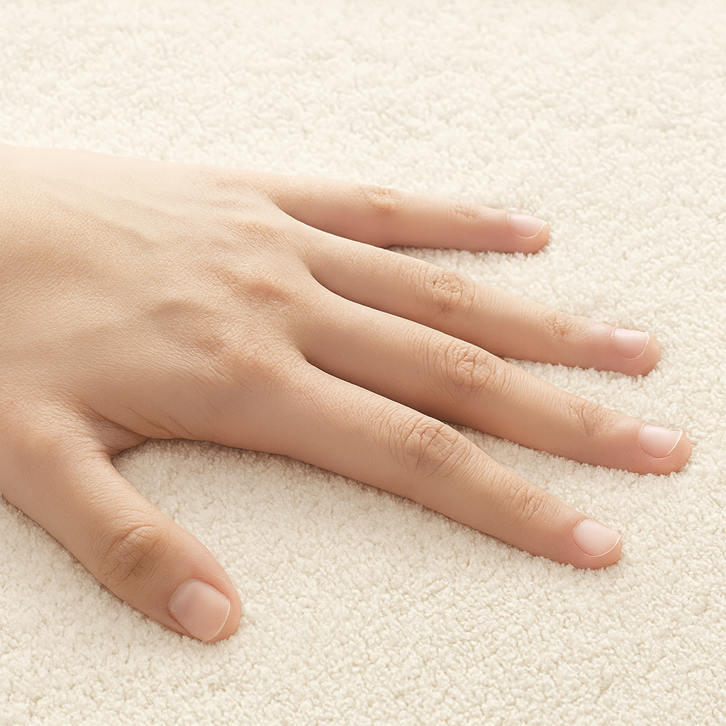 Vloerkleed in lamswol nordic abstract grijs rond | Solvane