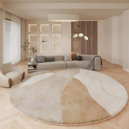 Vloerkleed in soft lambswool modern nordic round | Arvolis