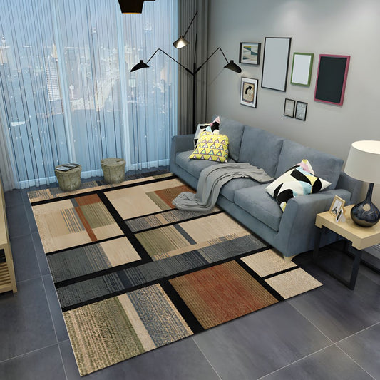 Vloerkleed met Blok Geometrisch Patroon voor Moderne Interieurs | Tavero