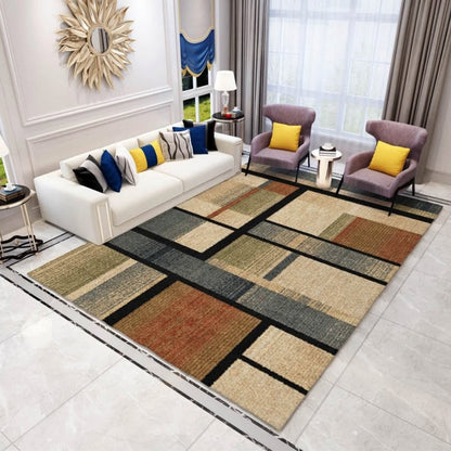 Vloerkleed met Blok Geometrisch Patroon voor Moderne Interieurs | Tavero