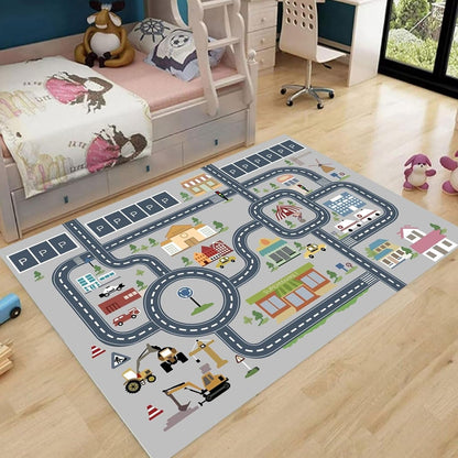 Vloerkleed met Educatief Wegenpatroon Kinderspeelkleed | Montera