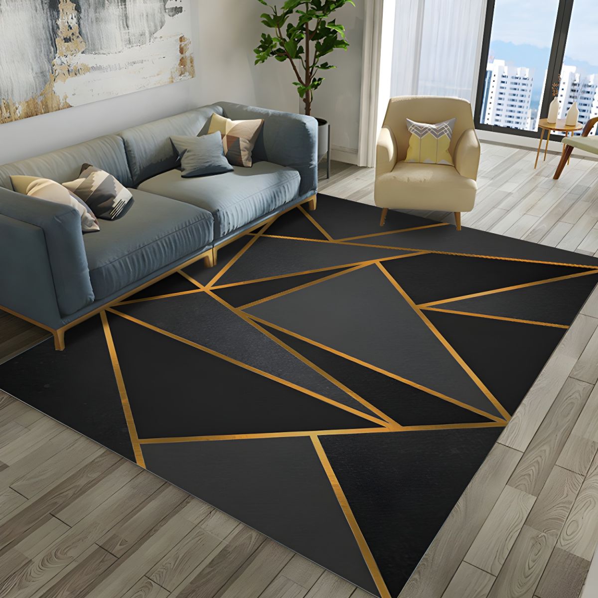 Vloerkleed met Geometrisch Patroon Modern Woonkamer | Veynor