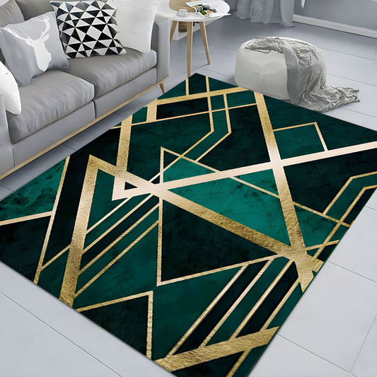 Vloerkleed met Gouden Accenten Geometrisch Glam Design | Aldoro