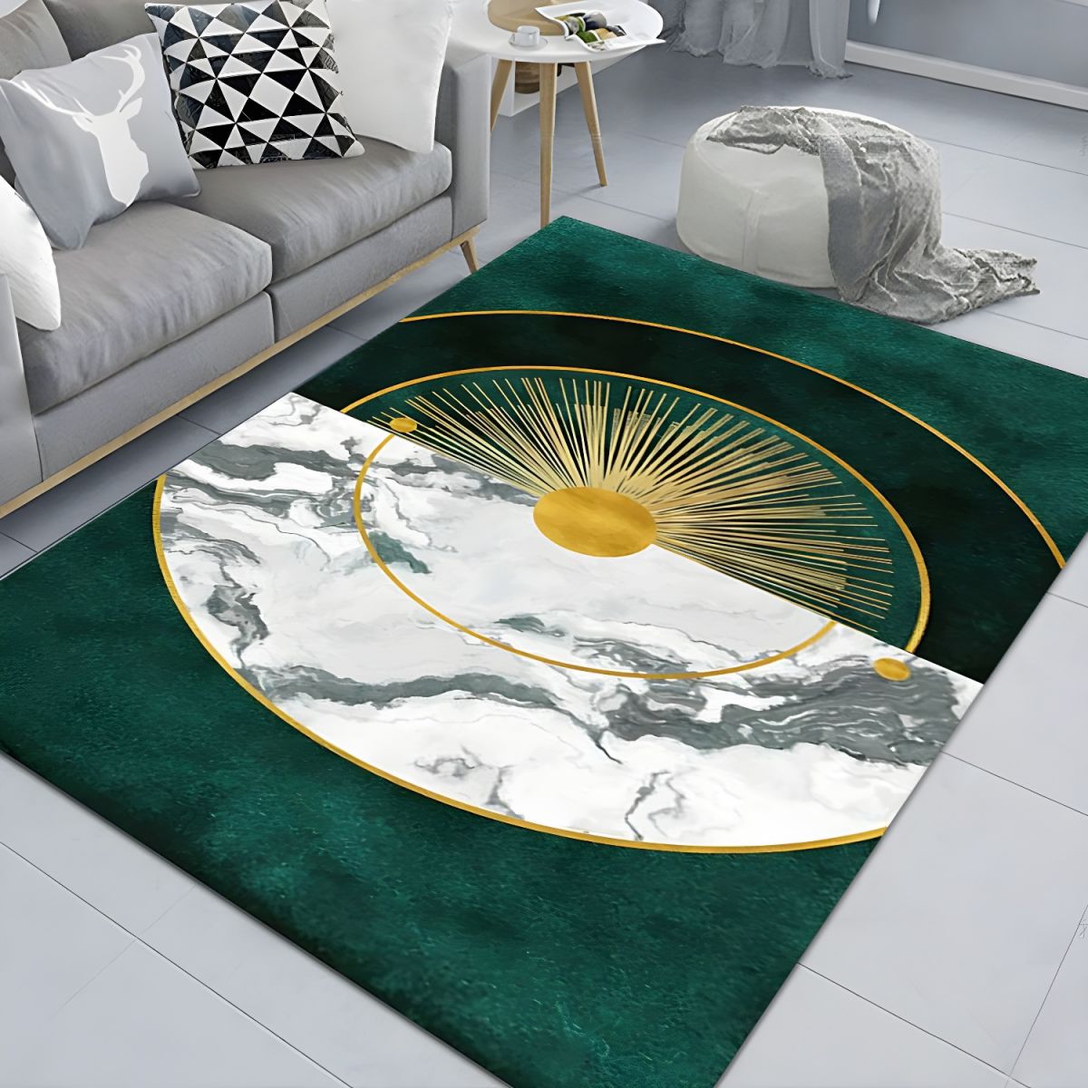 Vloerkleed met Marmer Effect Glam Zonnestraal Design | Lunaro