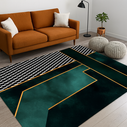 Vloerkleed met Ruitpatroon en Moderne Glamouruitstraling | Arvane