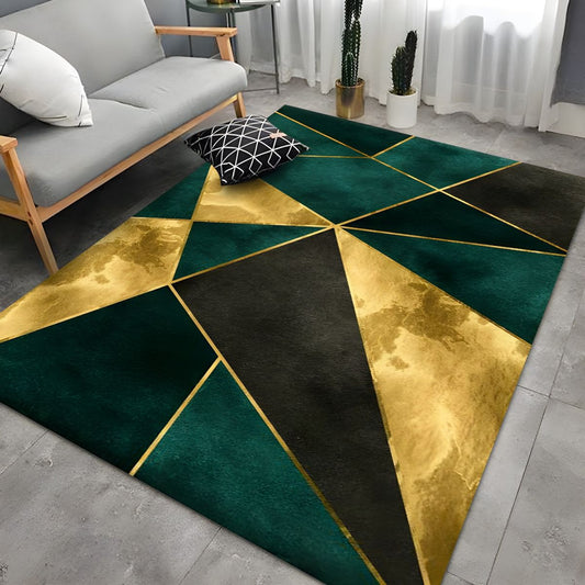 Vloerkleed met Smaragdgroene Tinten Glam Abstract Patroon | Veyora