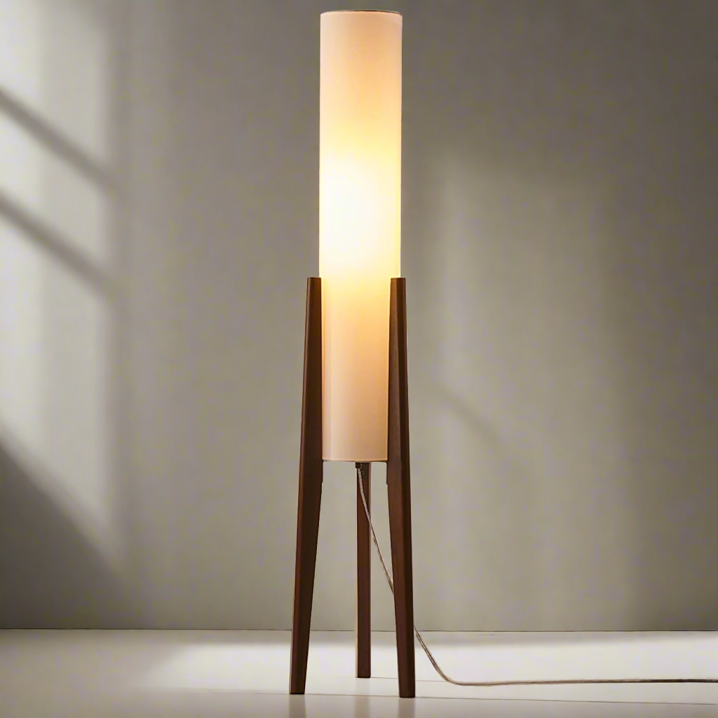 Vloerlamp walnoothout scandinavische stijl | Tolvia