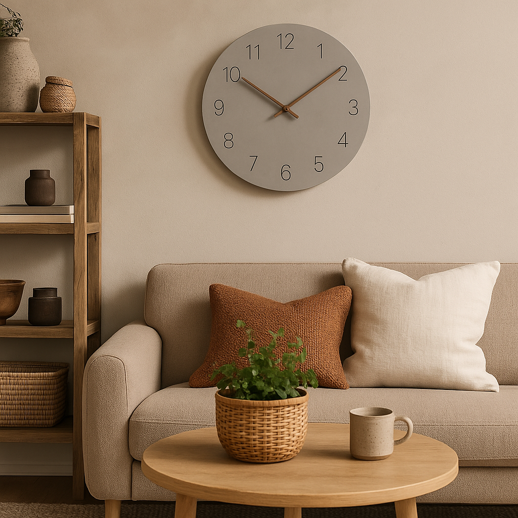 Wandklok Hout Met Stille Werking En Minimalistisch Ontwerp | Solven