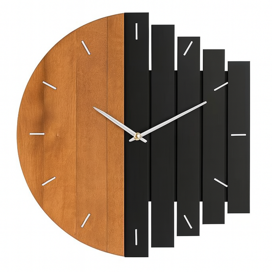 Wandklok Hout met 3D Ontwerp en Rustieke Uitstraling | Tavilo