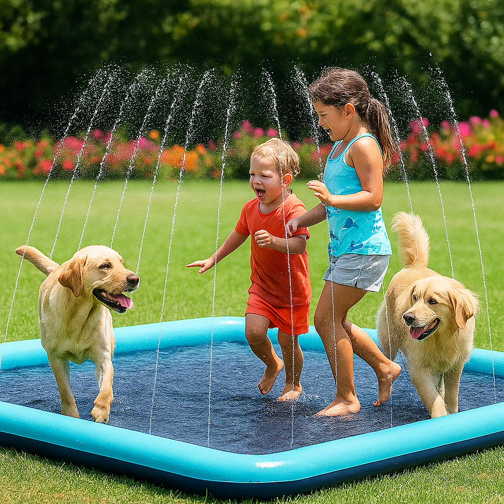 Waterspeelmat voor verkoelende zomerdagen met antislipoppervlak | AquaPawz
